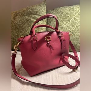 Coach pebbled Remi Satchel Rouge Zipper Closure Shoulder Bag